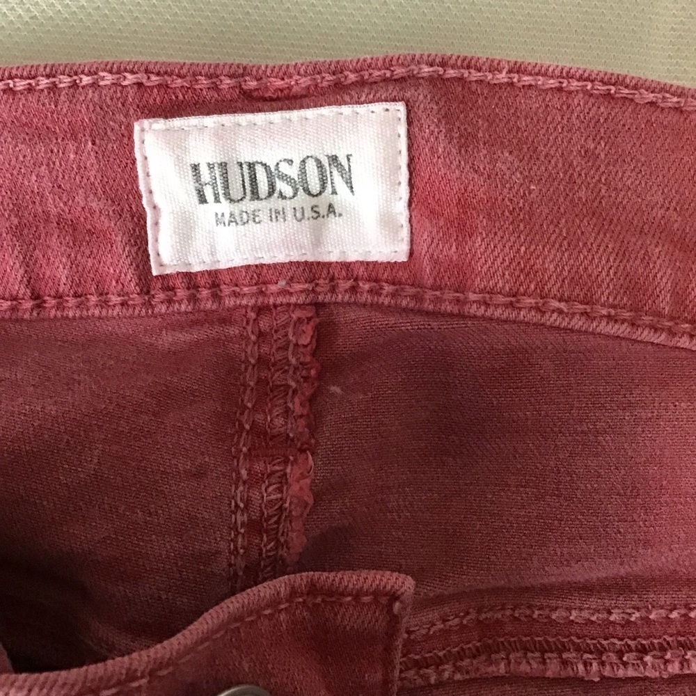 Hudson Jeans Women's Mid Rise Nico Super Skinny Raw Hem in Rose - Picture 6 of 13